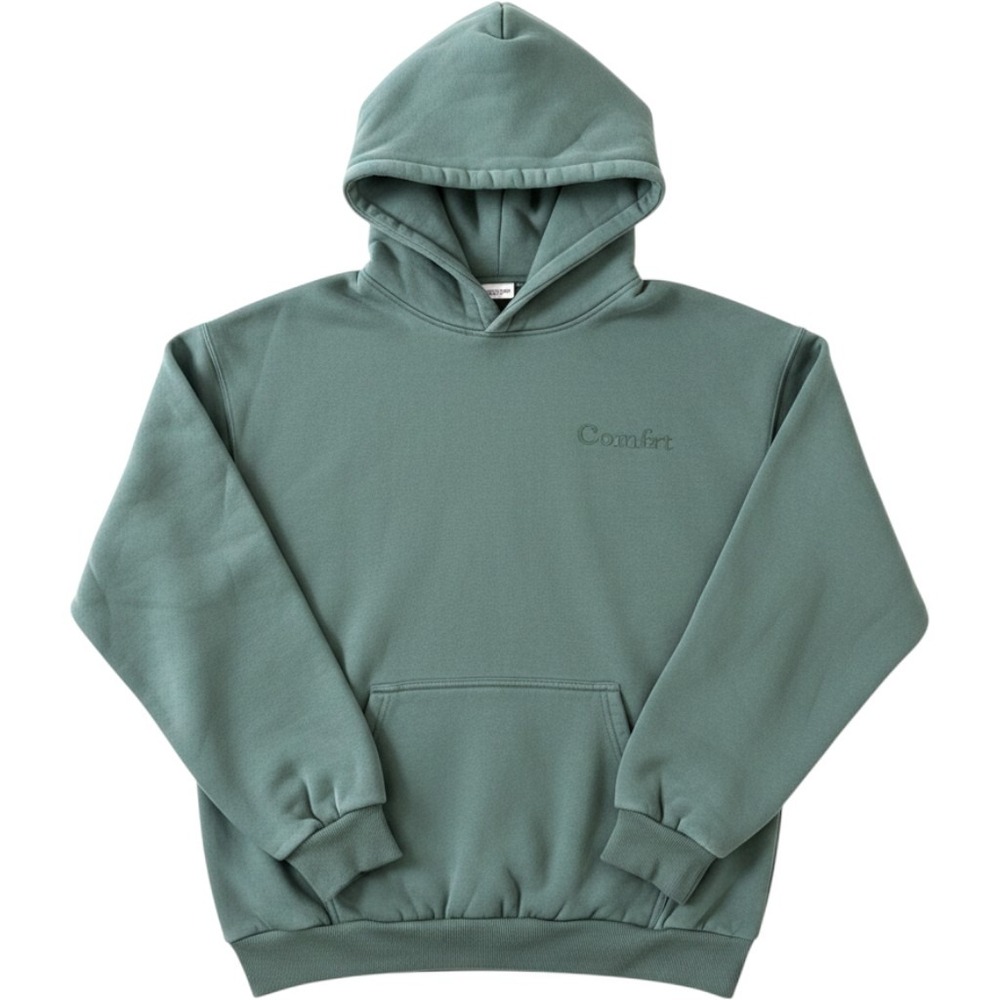 Comfrt Good Days Ahead Hoodie Mens Large Sage Green Relaxed Fleece Pullover